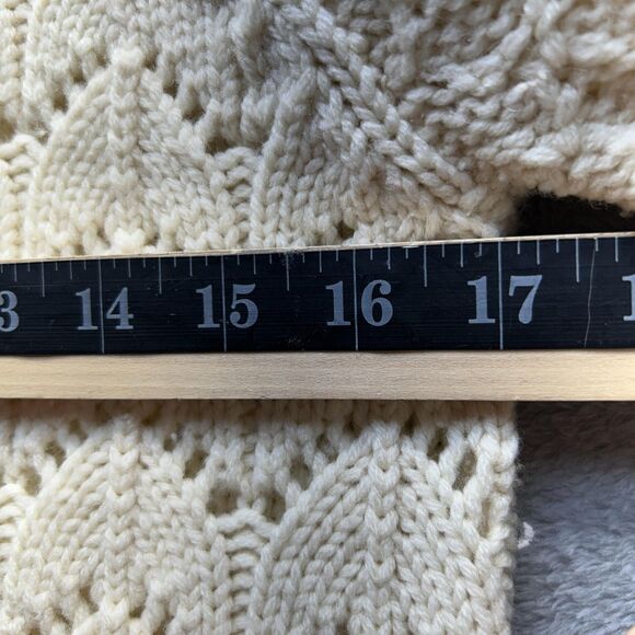 Vintage Cream Sweater Womens Large Boho Granola Ethereal Wool Ruffle 80s Y2K 90s - Picture 4 of 13